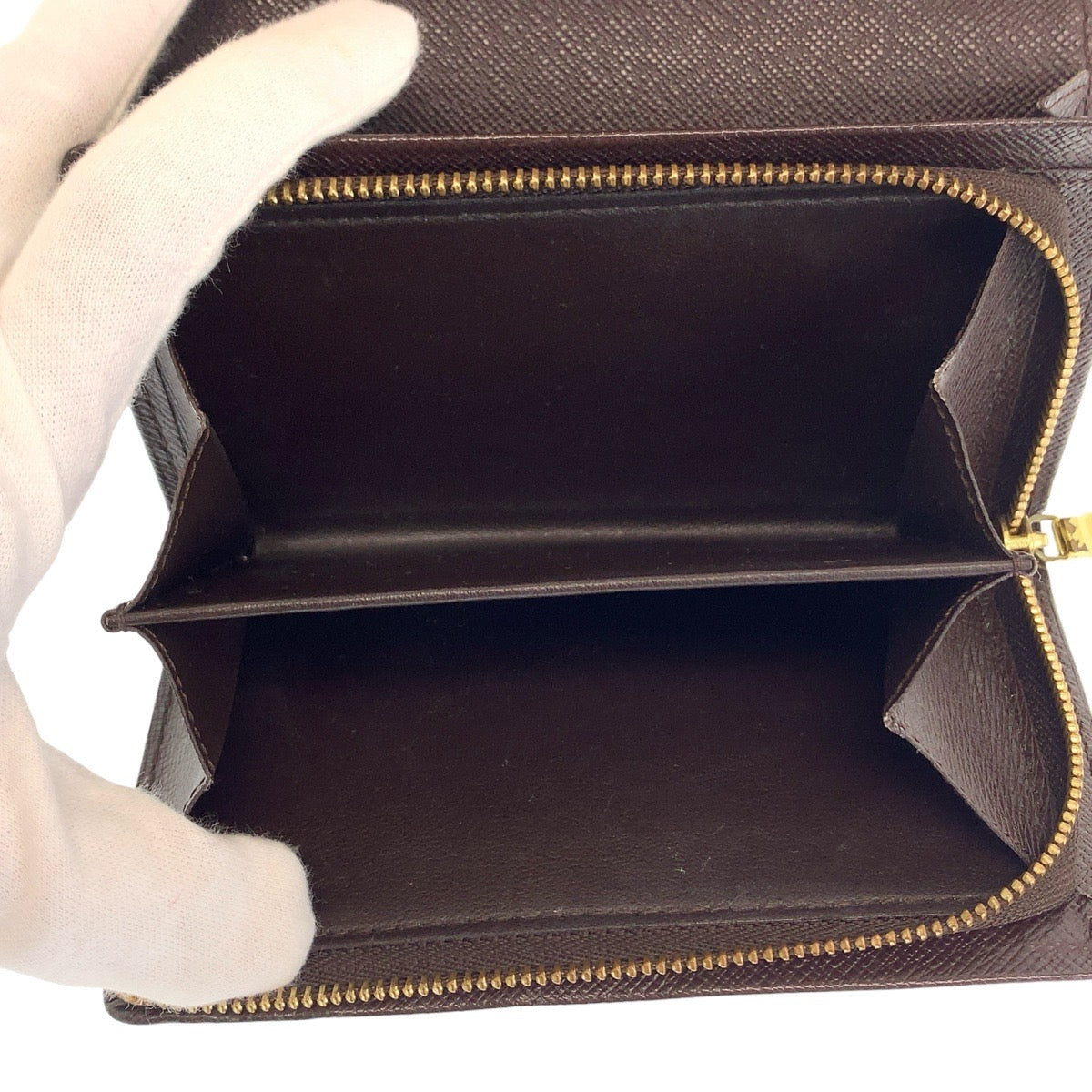 LOUIS VUITTON Bifold Wallet N61730 PVC Brown Gold Metal Folding wallet Compact wallet Damier Portefeuille Tresol Women  d