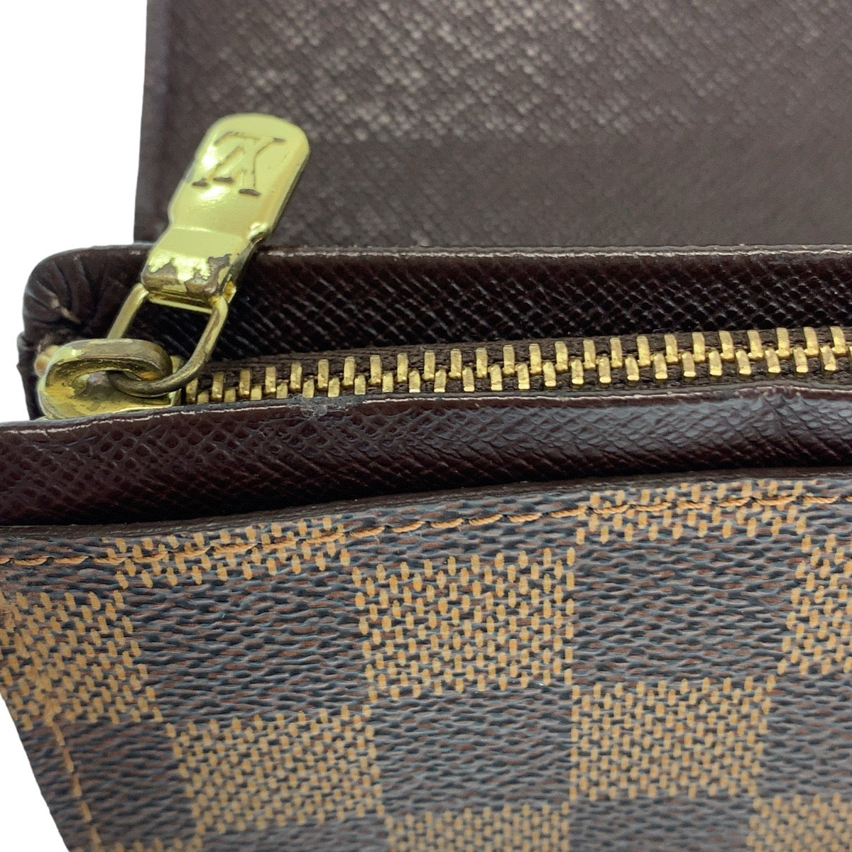 LOUIS VUITTON Bifold Wallet N61730 PVC Brown Gold Metal Folding wallet Compact wallet Damier Portefeuille Tresol Women  d
