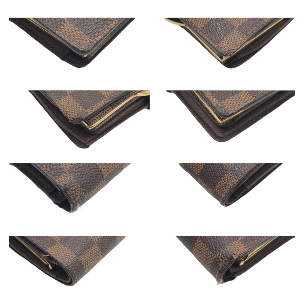 LOUIS VUITTON Bifold Wallet N61664 PVC Brown Gold Metal Purse Folding Wallet Compact Wallet Damier Portonet Bie Vienova Women  d