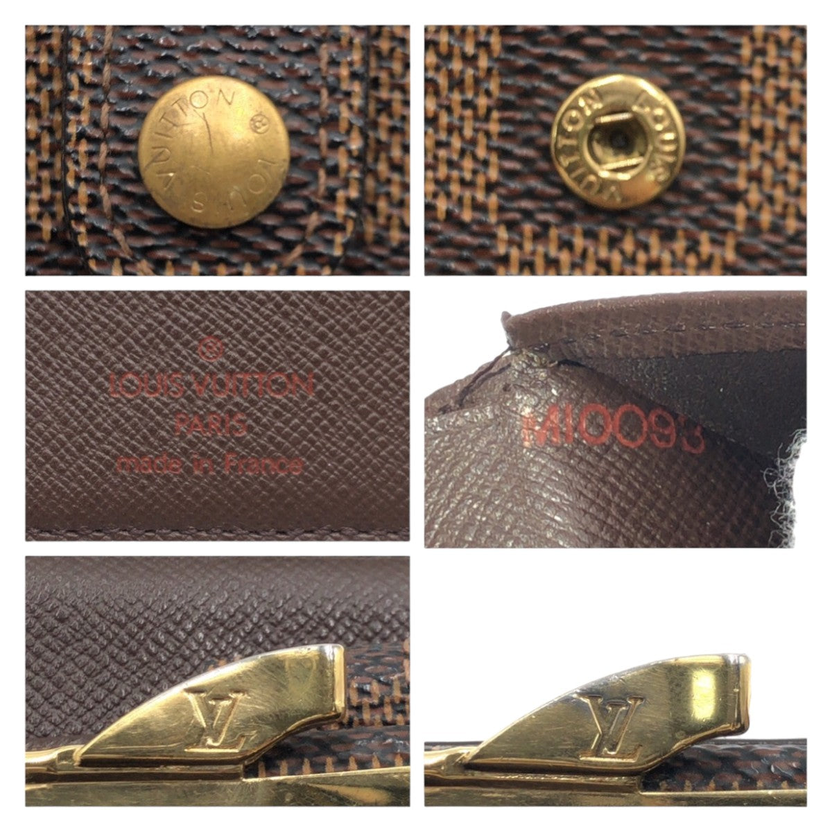 LOUIS VUITTON Bifold Wallet N61664 PVC Brown Gold Metal Purse Folding Wallet Compact Wallet Damier Portonet Bie Vienova Women  d