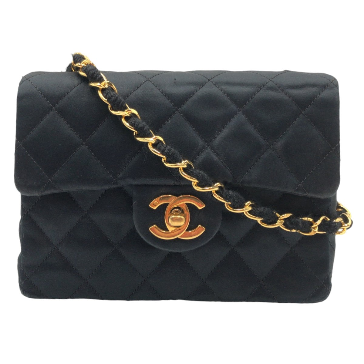Chanel Coco Mark Turnlock Satin Shoulder Bag