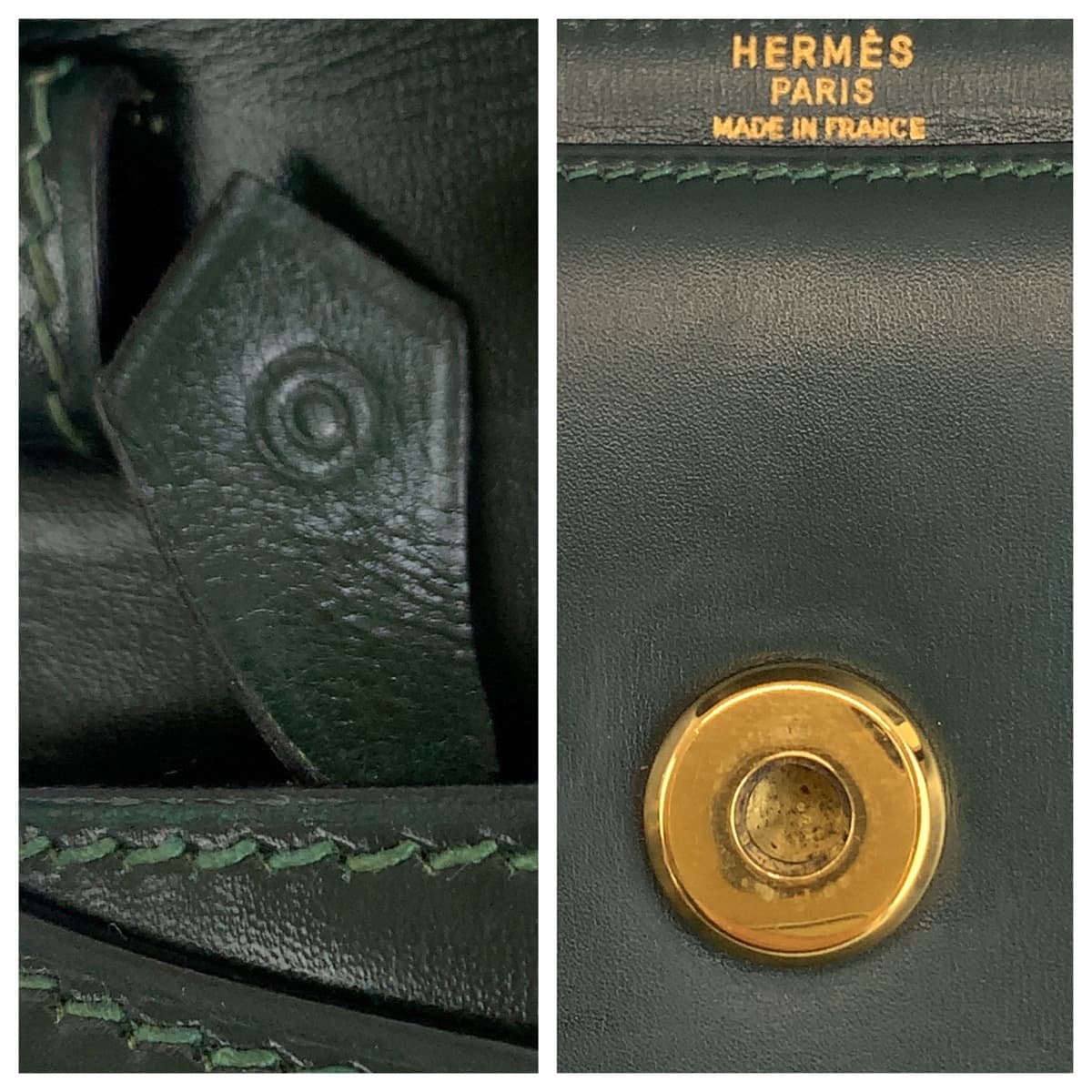 HERMES Shoulder Bag Box scarf Green GoldMetal Shoulder Bag Clutch Bag 2WAY Tassel Women  d