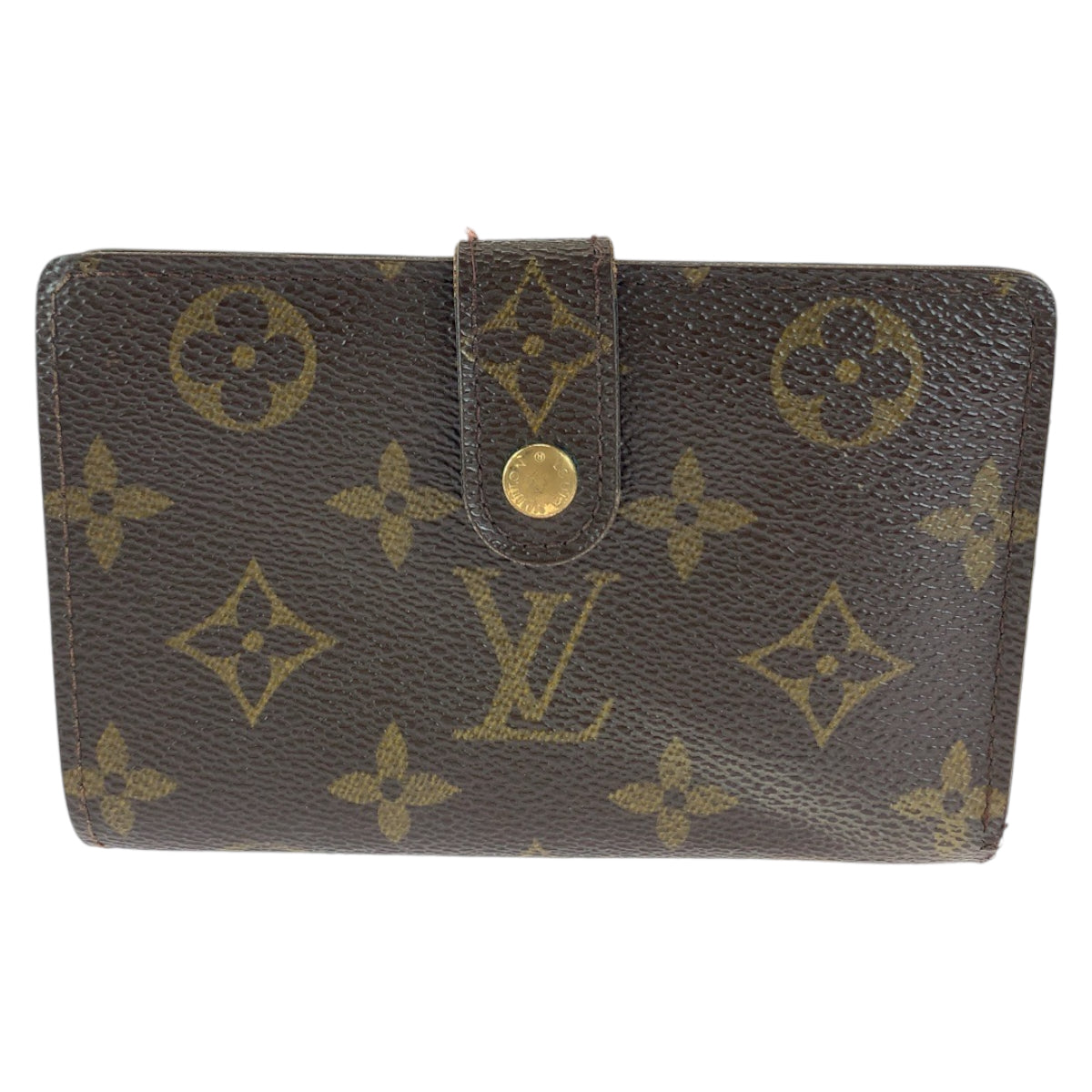 LOUIS VUITTON Bifold Wallet M61674 PVC Brown Gold Metal Purse Folding Wallet Compact Wallet Monogram Portefeuille Viennoiserie Women  d