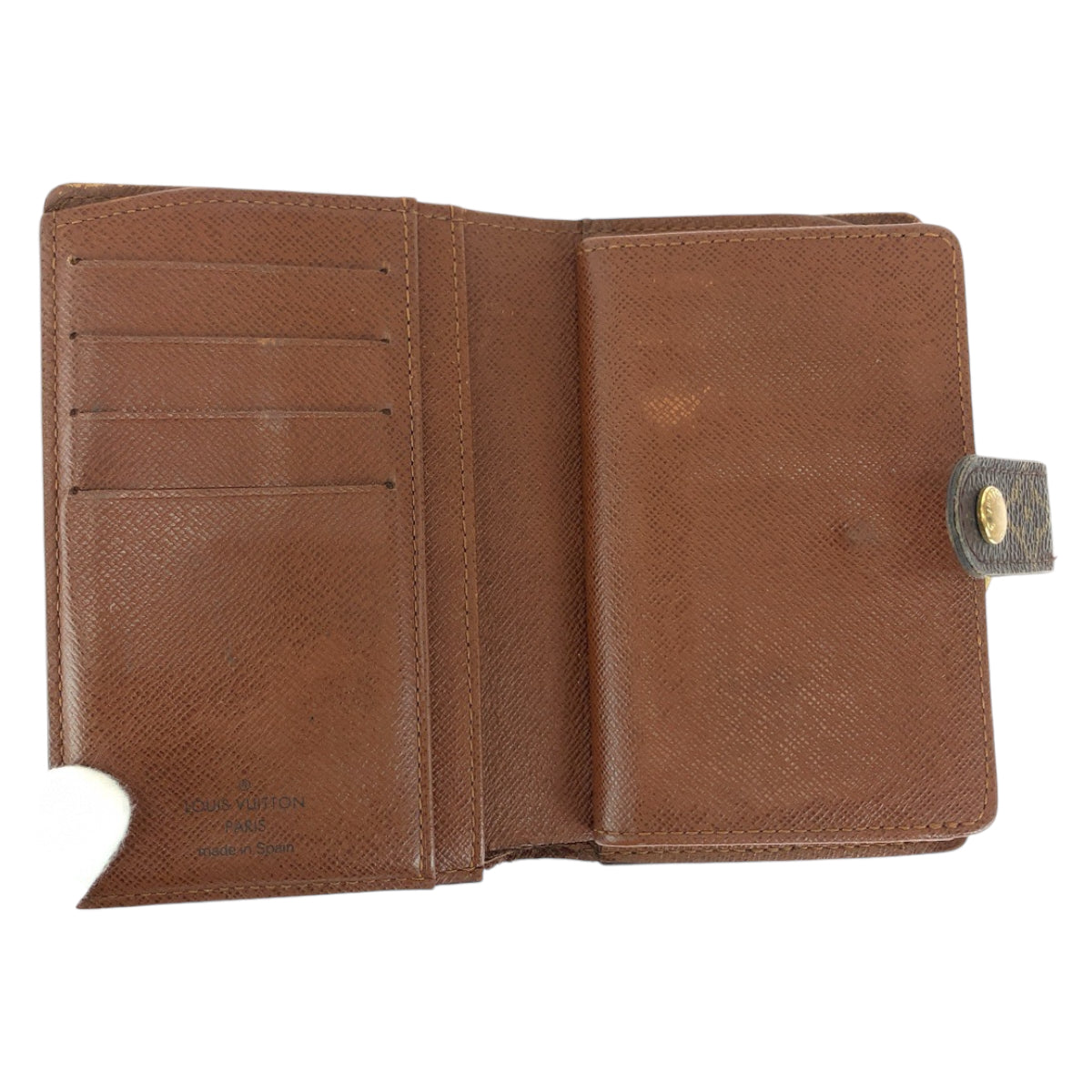 LOUIS VUITTON Bifold Wallet M61674 PVC Brown Gold Metal Purse Folding Wallet Compact Wallet Monogram Portefeuille Viennoiserie Women  d