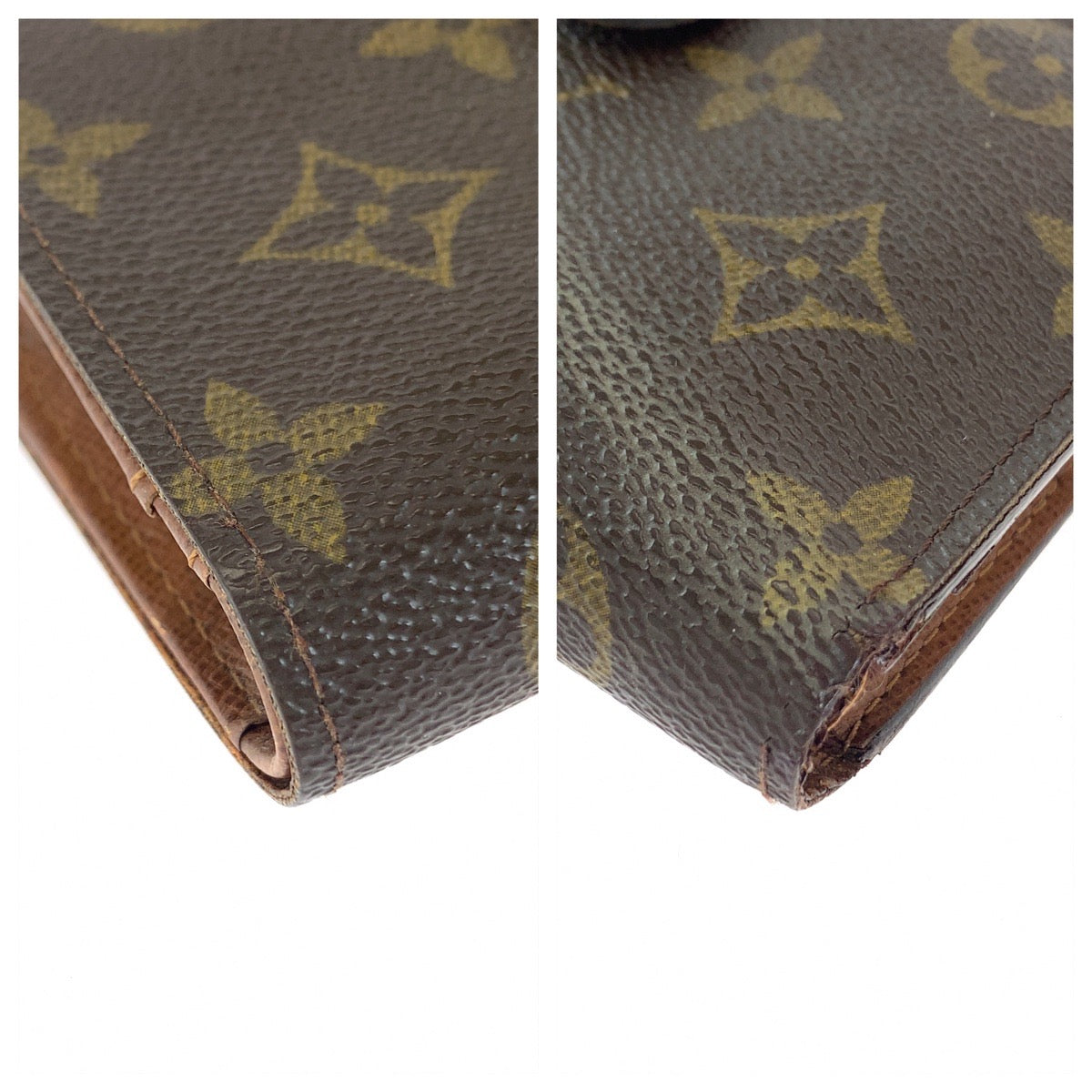 LOUIS VUITTON Bifold Wallet M61674 PVC Brown Gold Metal Purse Folding Wallet Compact Wallet Monogram Portefeuille Viennoiserie Women  d