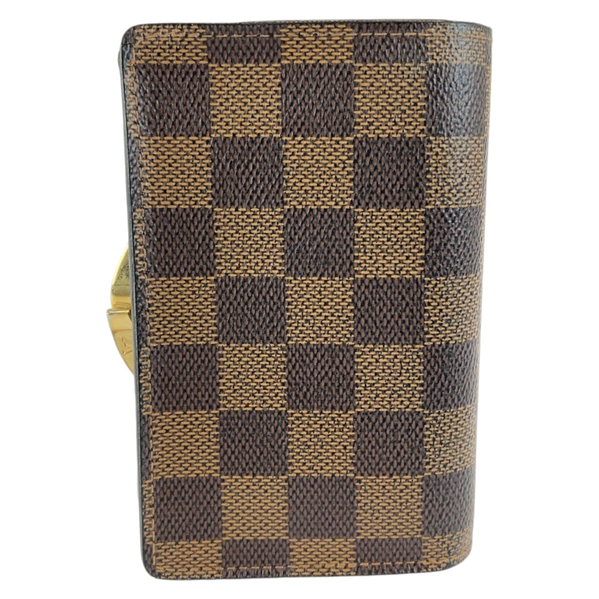 LOUIS VUITTON Bifold Wallet N61674 PVC Brown Gold Metal Purse Folding Wallet Compact Wallet Damier Ebene Portefeuille Viennoiserie Women  d