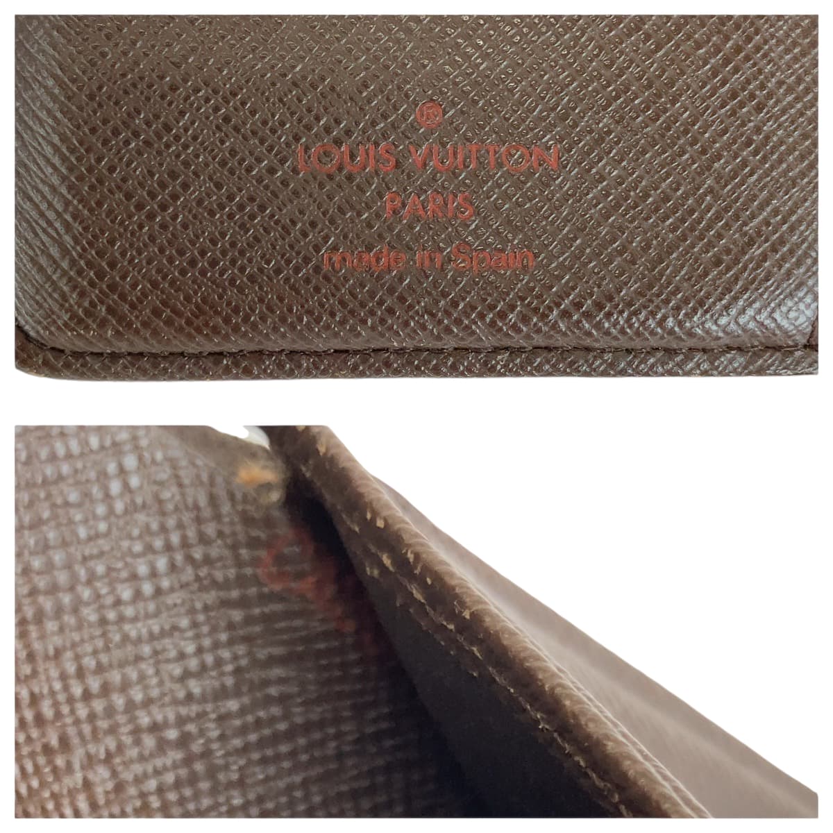 LOUIS VUITTON Bifold Wallet N61674 PVC Brown Gold Metal Purse Folding Wallet Compact Wallet Damier Ebene Portefeuille Viennoiserie Women  d