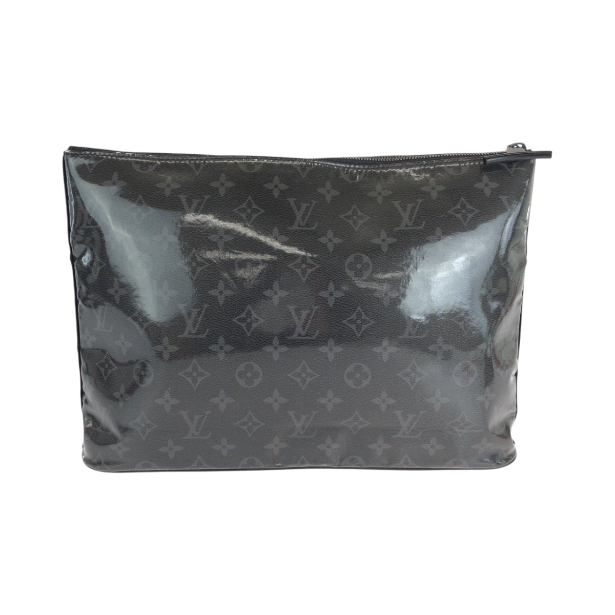 LOUIS VUITTON Clutch bag M63373 Patent leather Black SilverMetal Clutch bag business bag Monogram Eclipse pochette cosmos mens  d