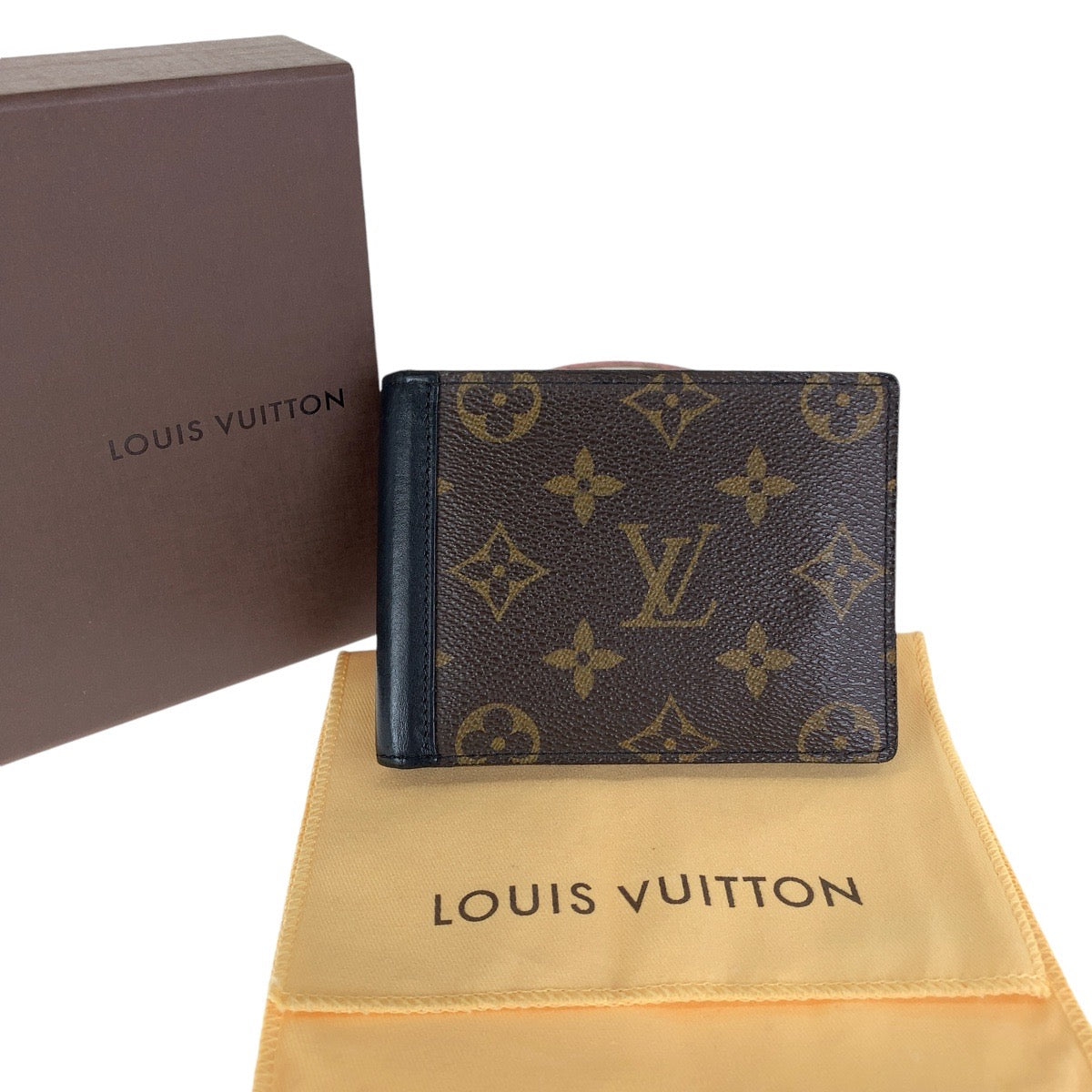 LOUIS VUITTON Bifold Wallet M60411 PVC, Leather Brown Black SilverMetal Folding wallet Compact wallet Monogram Macasa Portefeuille Mindoro mens  d