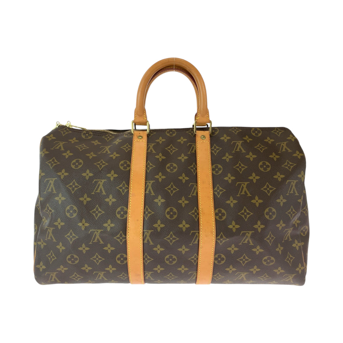 LOUIS VUITTON Boston Duffel bag PVC Brown Gold Metal Boston Duffel bag Handbag Monogram Keepall 50 Women  d