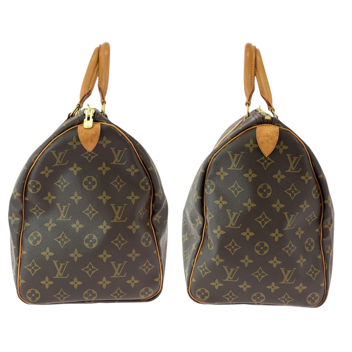 LOUIS VUITTON Boston Duffel bag PVC Brown Gold Metal Boston Duffel bag Handbag Monogram Keepall 50 Women  d