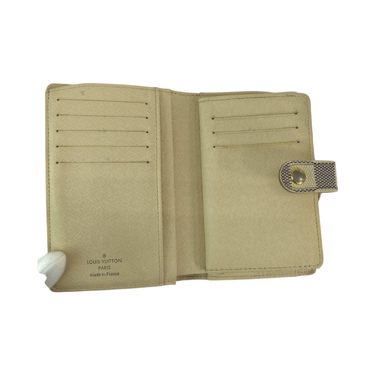 LOUIS VUITTON Bifold Wallet N61676 PVC White Gray Gold Metal Folding wallet Compact wallet Damier Azur Portefeuille Viennoiserie Women  d