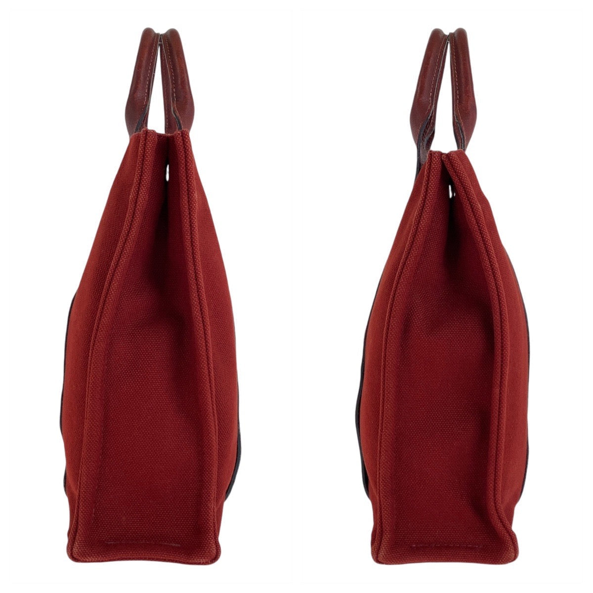 HERMES Tote Bag Canvas, Leather Wine Red Bordeaux SilverMetal Tote Bag Handbag A4 compatible Sac Arne MM Women  d