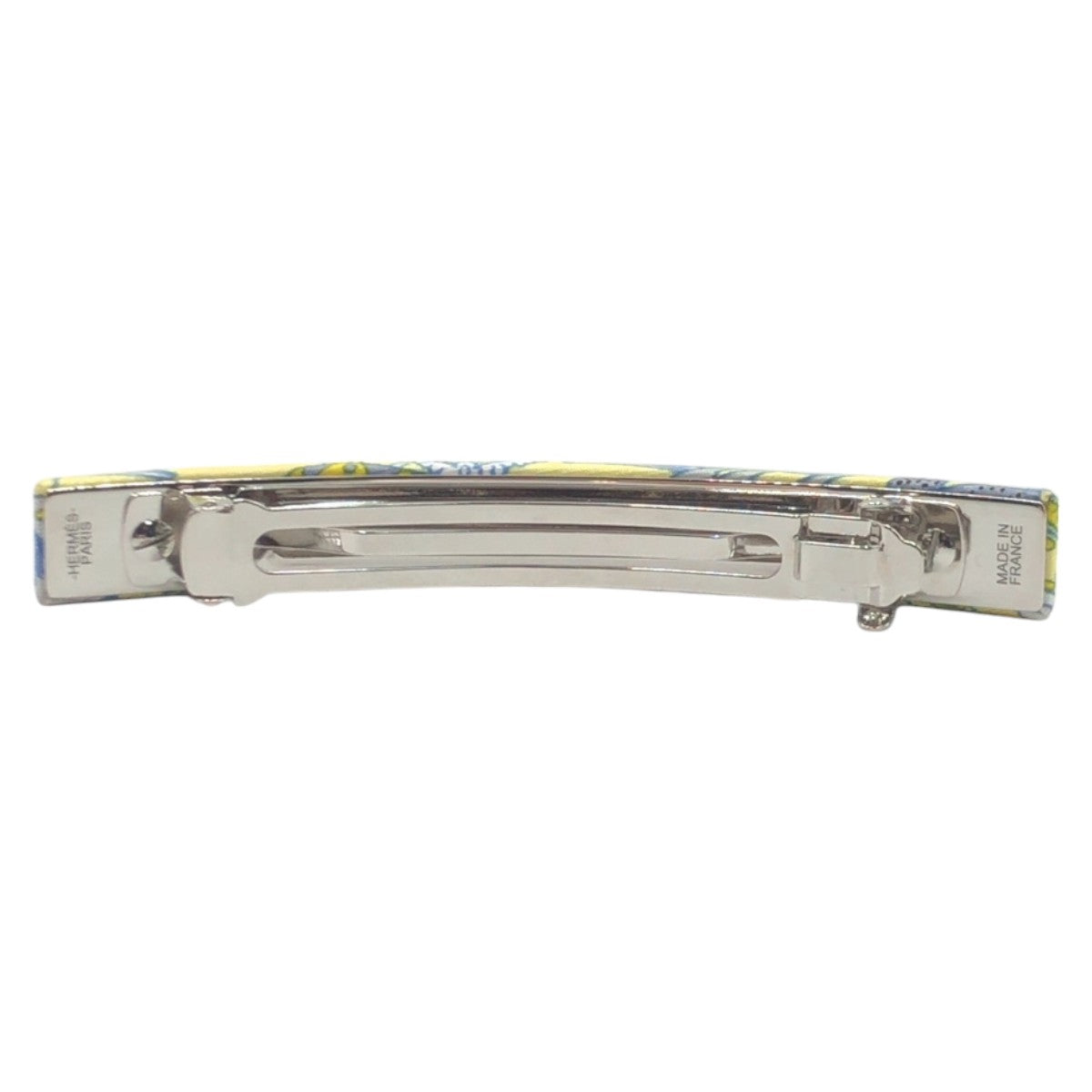 HERMES Valletta silk Yellow Light Blue SilverMetal Valletta hair accessories Women  d
