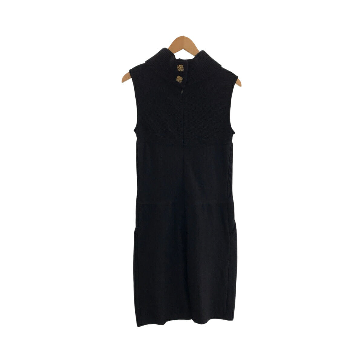 Chanel Gripoix Button Wool Sleeveless Dress