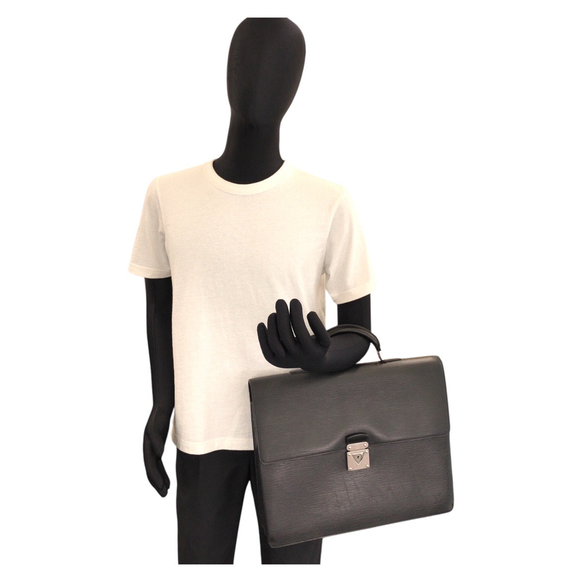 LOUIS VUITTON Business bag M54532 Epi Leather Noir Black SilverMetal Business bag briefcase Epi Robusto mens  d