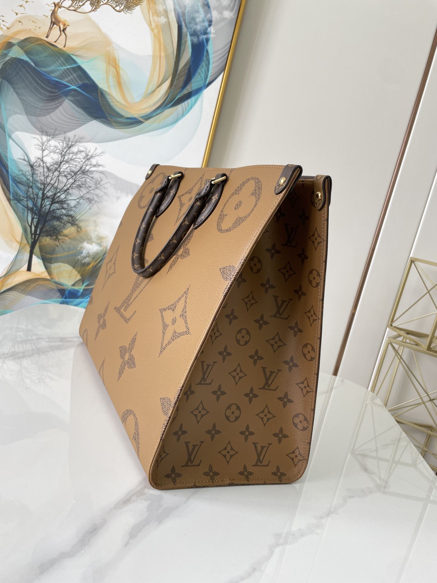 Top Quality OnTheGo GM Tote Bag Monogram And Monogram Reverse Canvas For Women, Womens Handbags 16.1in/41cm Top Quality M44576