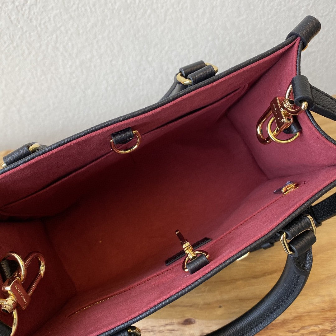 Top Quality On The Go PM Bag Monogram Empreinte 9.8in/25cm Black/Beige Top Quality M45659