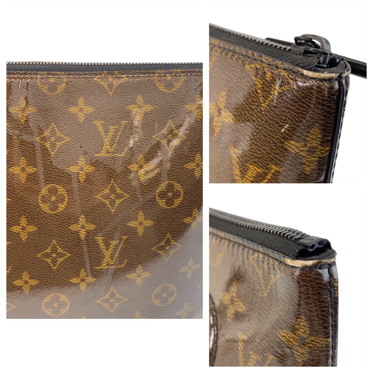LOUIS VUITTON Clutch bag M63271 PVC Brown Clutch bag business bag Monogram Glaze pochette cosmos mens  d