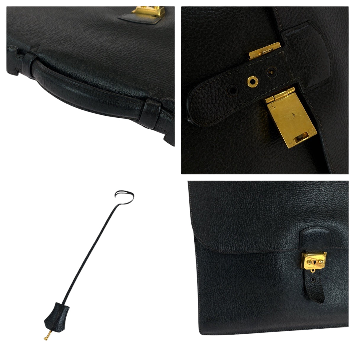 HERMES Business bag Ardenne Black GoldMetal Business bag briefcase Sac Adepeche 38 mens  d