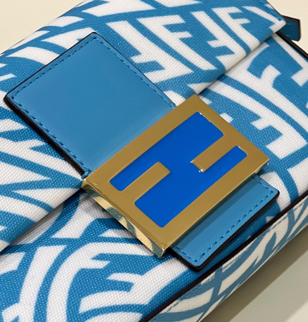 Top QualityTop Quality Mini Baguatte 1997 Blue Glazed Bag For Woman 19.5cm/7.5in