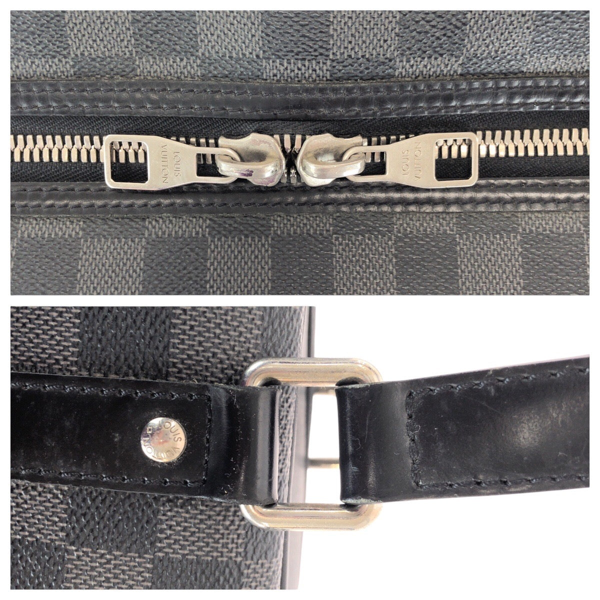 LOUIS VUITTON Business bag N48118 PVC Black SilverMetal Business bag briefcase Damier Graphite Yone mens  d