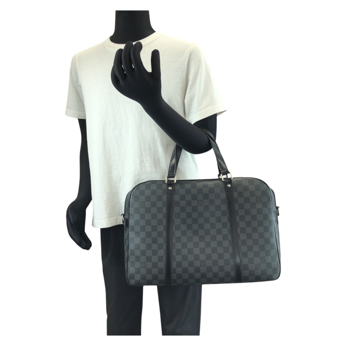 LOUIS VUITTON Business bag N48118 PVC Black SilverMetal Business bag briefcase Damier Graphite Yone mens  d