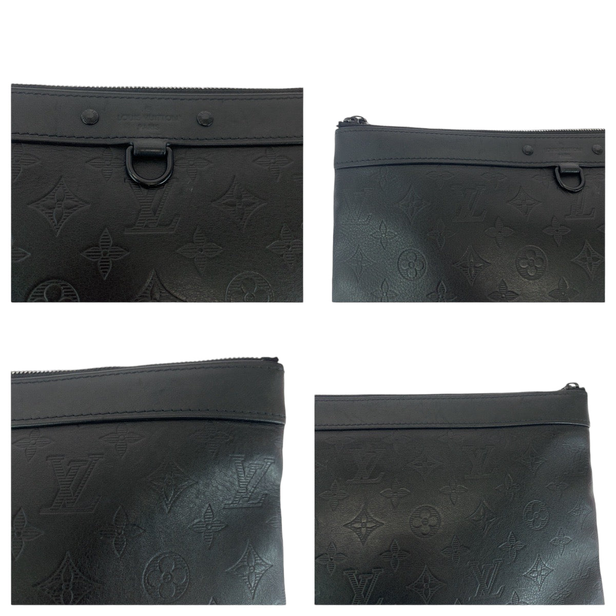 LOUIS VUITTON Clutch bag M62903 leather Black black Clutch bag business bag Monogram shadow Pochette Discovery mens  d
