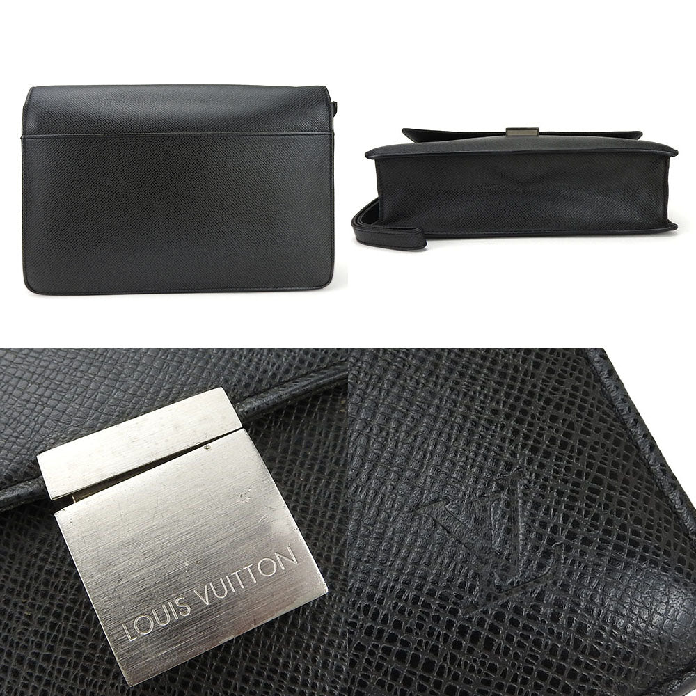 LOUIS VUITTON business bag M30782 Taiga black Selenga mens  d
