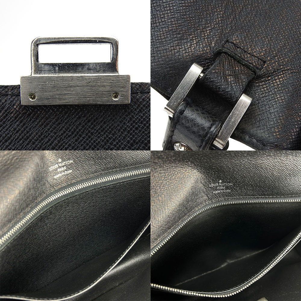 LOUIS VUITTON business bag M30782 Taiga black Selenga mens  d