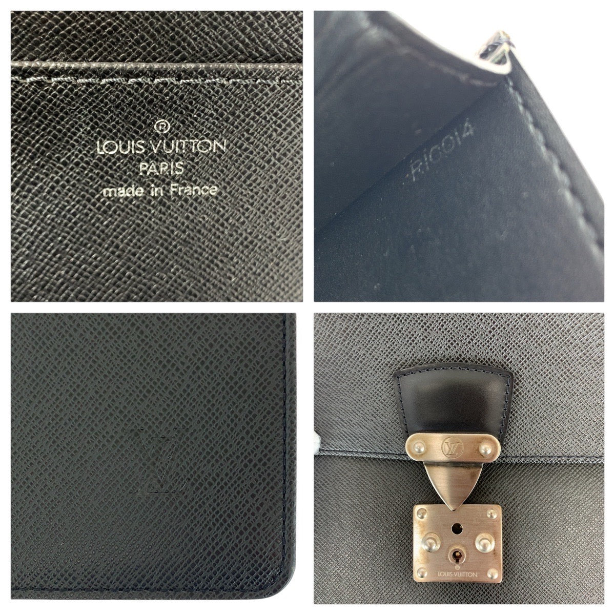 LOUIS VUITTON Business bag M30032 leather Ardoise Black SilverMetal Business bag briefcase Taiga Moscova mens  d