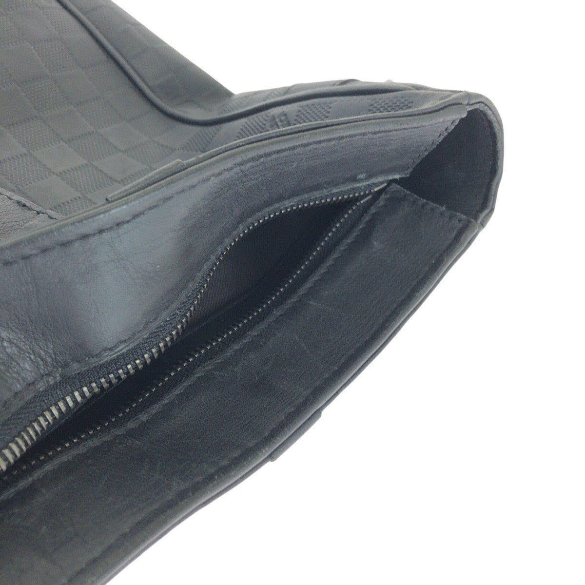 LOUIS VUITTON Business bag N41467 leather Black Gunmetal Business bag Tote Bag Damier Anfini Tadao PM mens  d