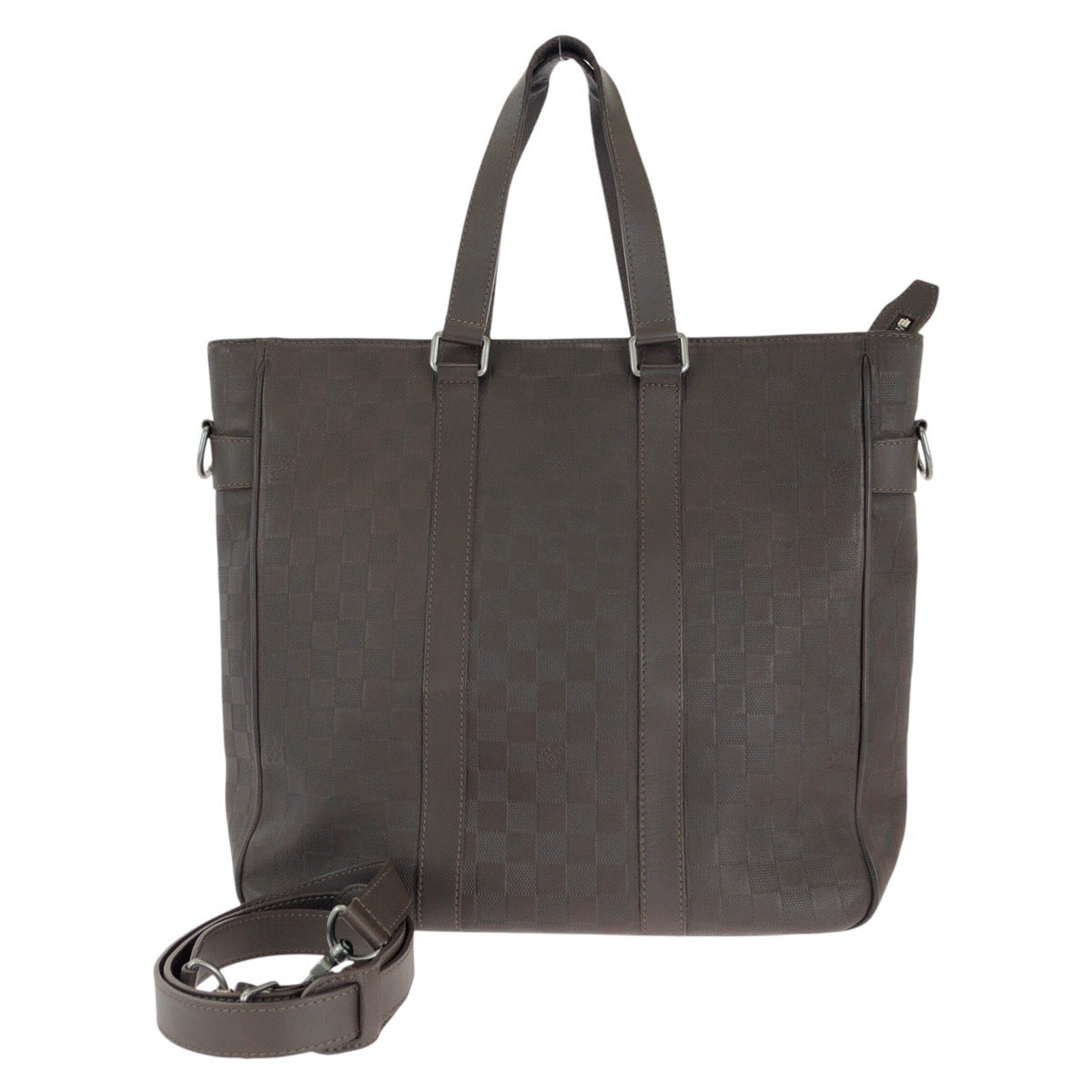 LOUIS VUITTON Business bag N41229 leather Meteor Brown Gunmetal Business Bag Tote Bag Shoulder Bag 2way Damier Anfini Neo Tadao mens  d