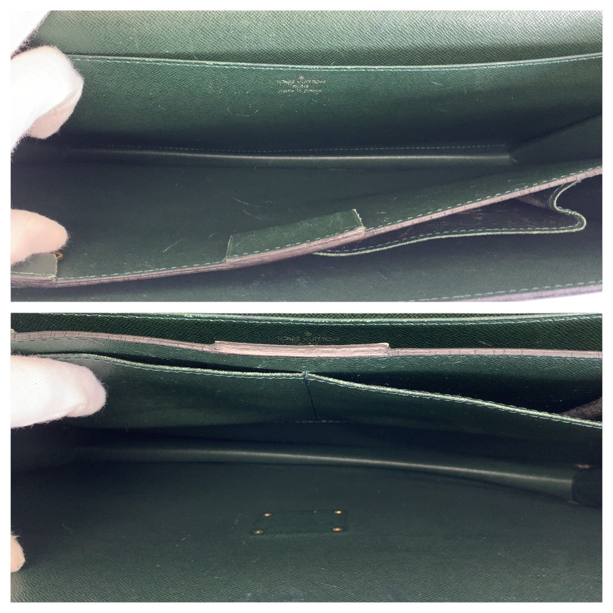 LOUIS VUITTON Business bag M30034 leather Episea Dark Green Gold Metal Business bag briefcase Taiga Moscova mens  d
