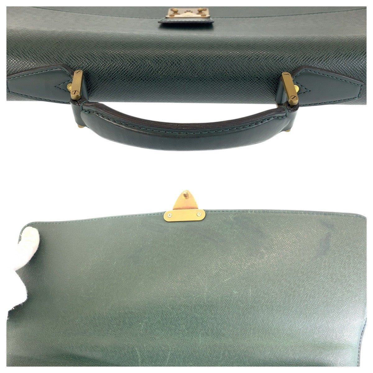 LOUIS VUITTON Business bag M30034 leather Episea Dark Green Gold Metal Business bag briefcase Taiga Moscova mens  d