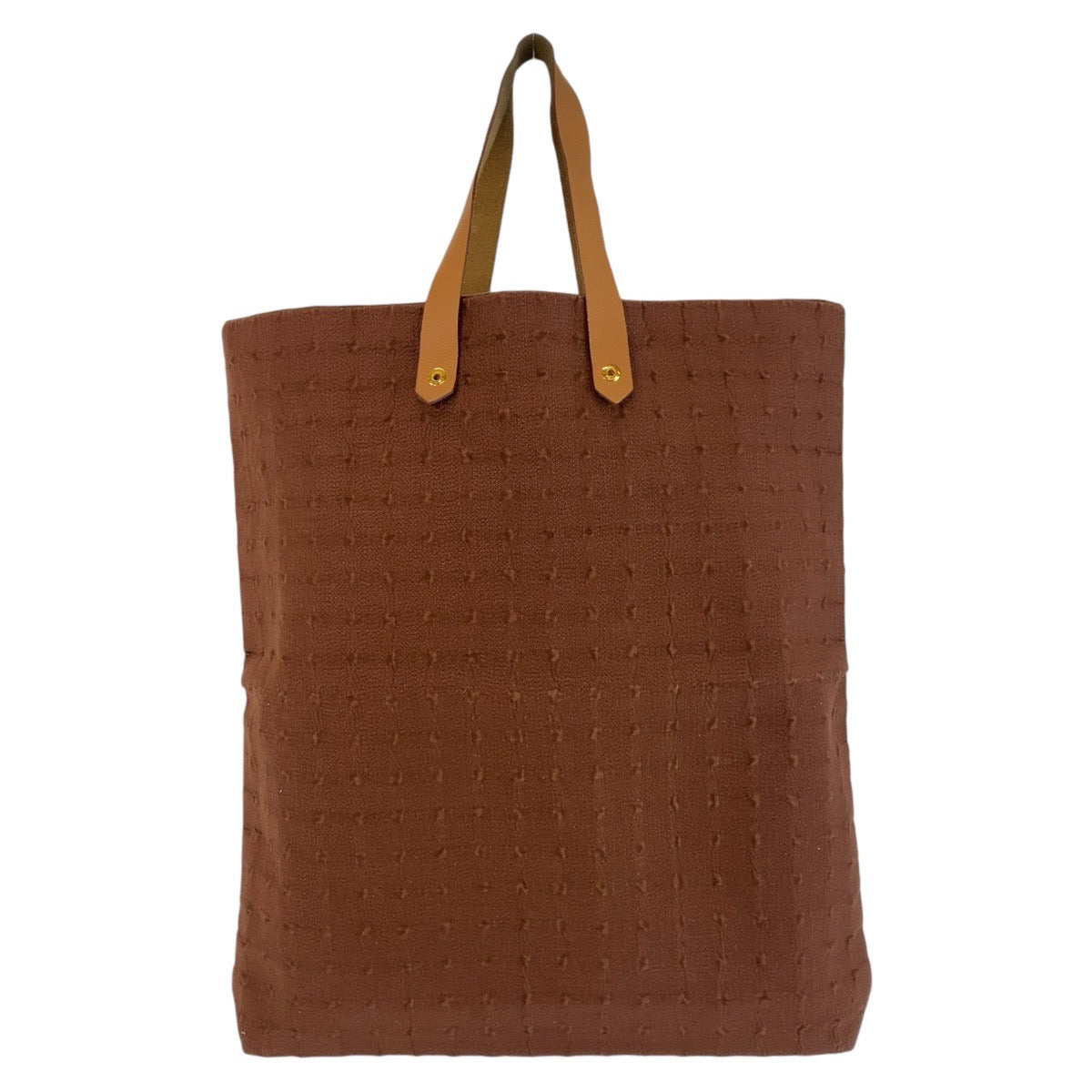 HERMES Tote Bag Canvas, Leather Brown Gold Metal Tote Bag Amedaba Women  d