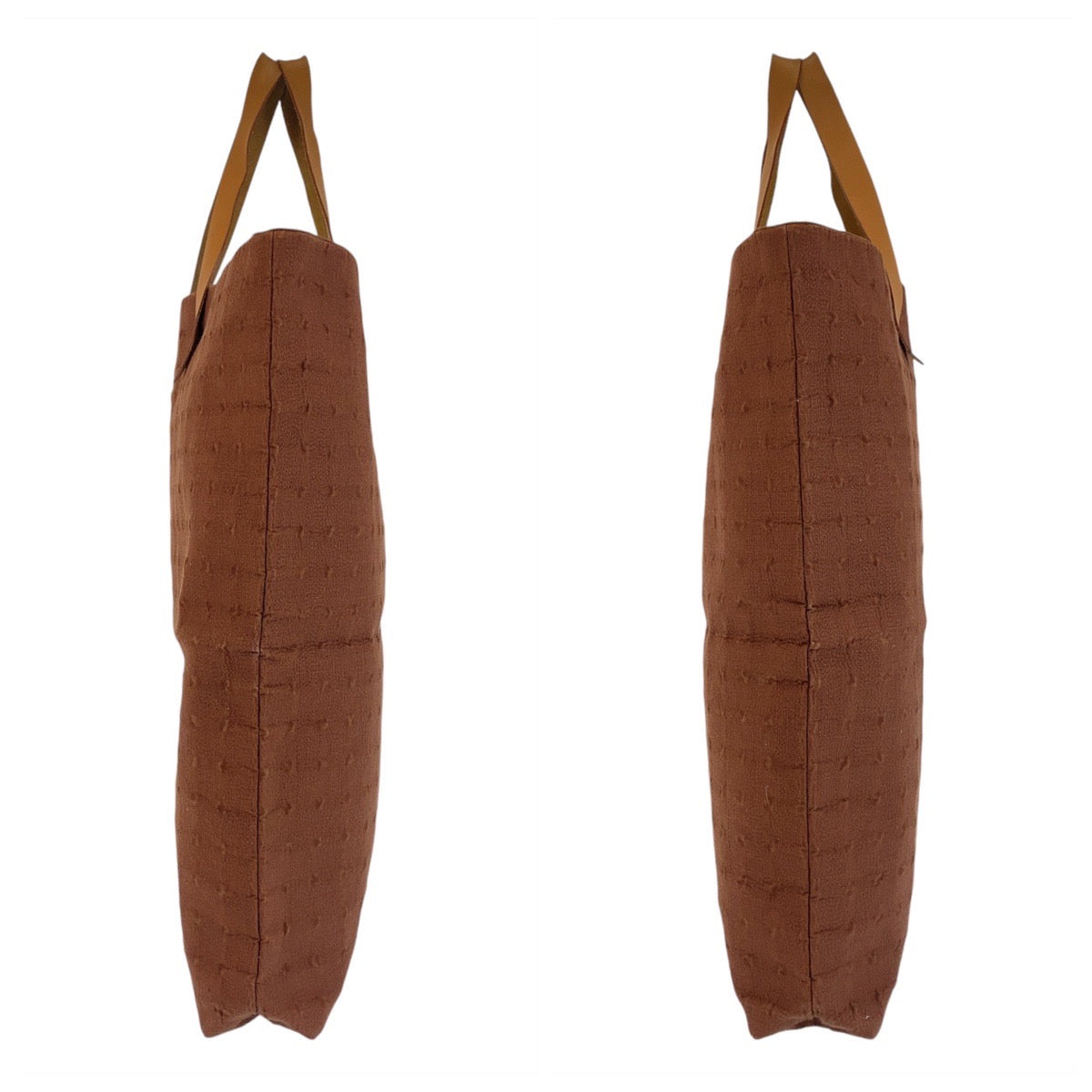 HERMES Tote Bag Canvas, Leather Brown Gold Metal Tote Bag Amedaba Women  d