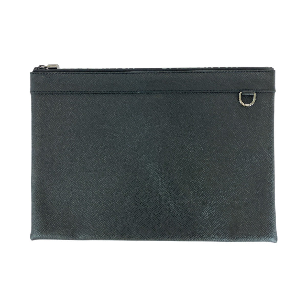 LOUIS VUITTON Clutch bag M30086 leather Black SilverMetal Clutch bag business bag Taiga Pochette Apollo mens  d