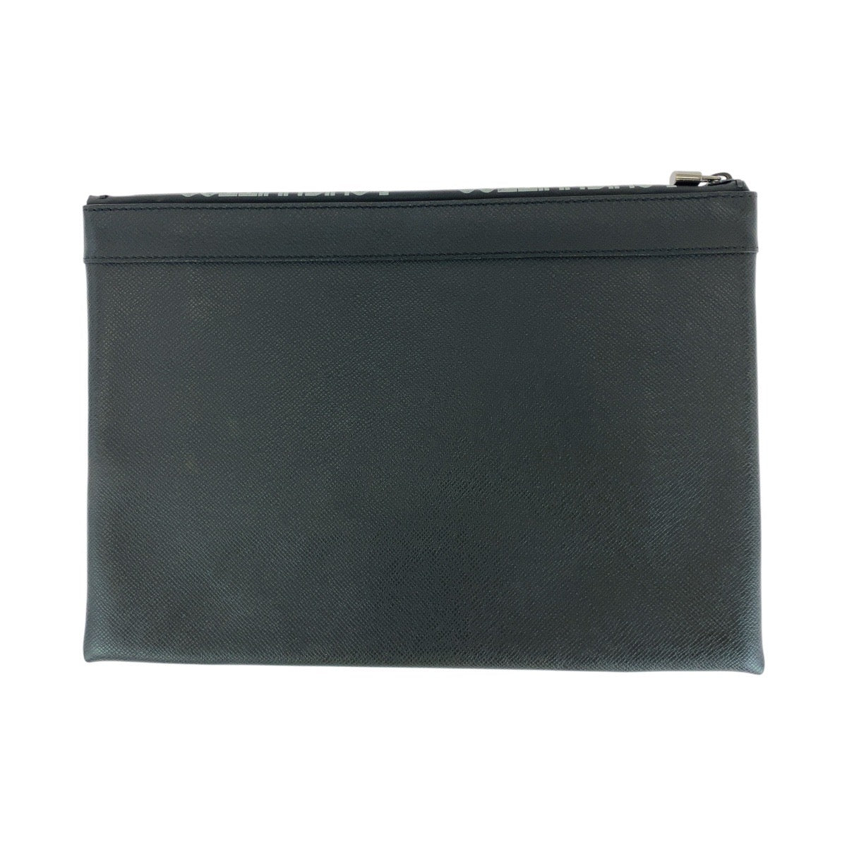 LOUIS VUITTON Clutch bag M30086 leather Black SilverMetal Clutch bag business bag Taiga Pochette Apollo mens  d