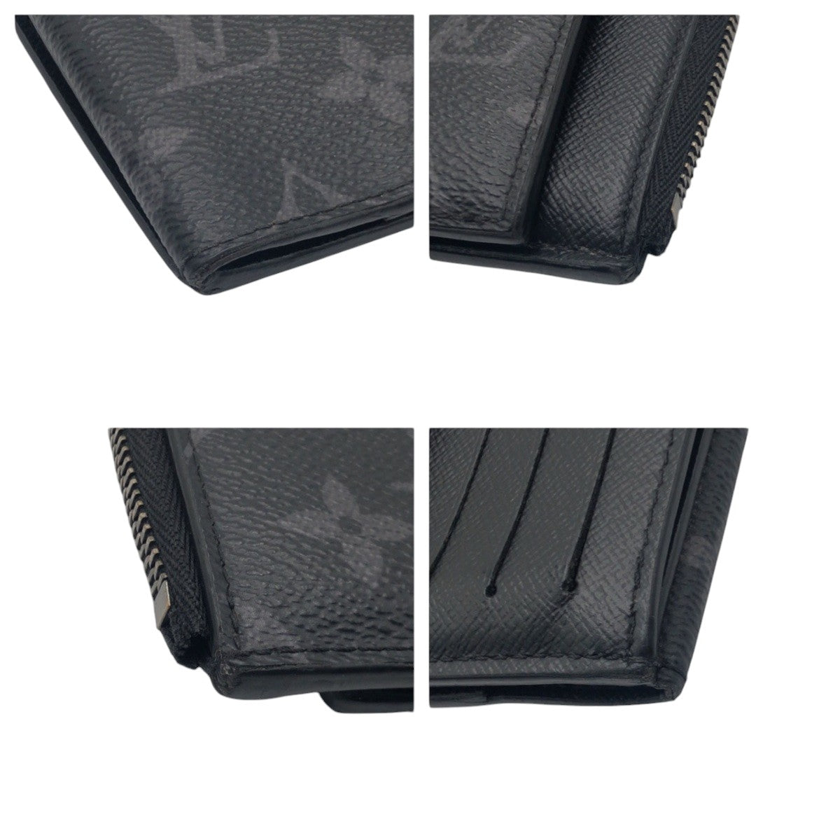 LOUIS VUITTON Bifold Wallet M81568 PVC Black SilverMetal Folding wallet Compact wallet Fragment case Monogram Eclipse hybrid wallet mens  d