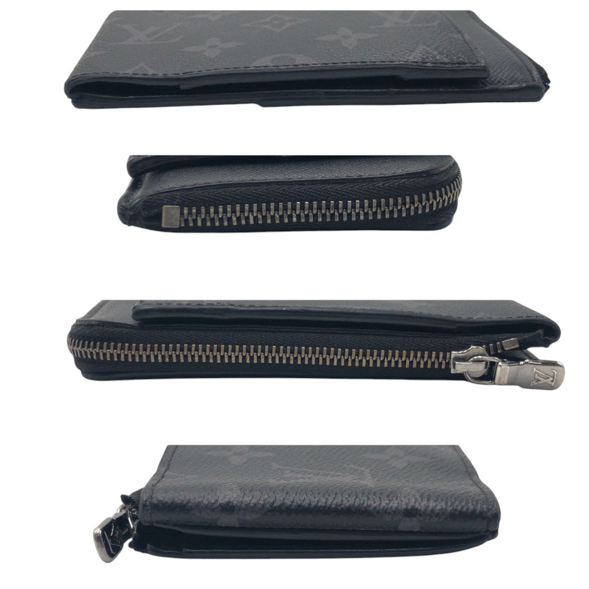 LOUIS VUITTON Bifold Wallet M81568 PVC Black SilverMetal Folding wallet Compact wallet Fragment case Monogram Eclipse hybrid wallet mens  d