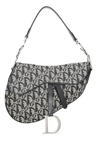 Dior,  Black Trotter Canvas Double Saddle Bag, Black