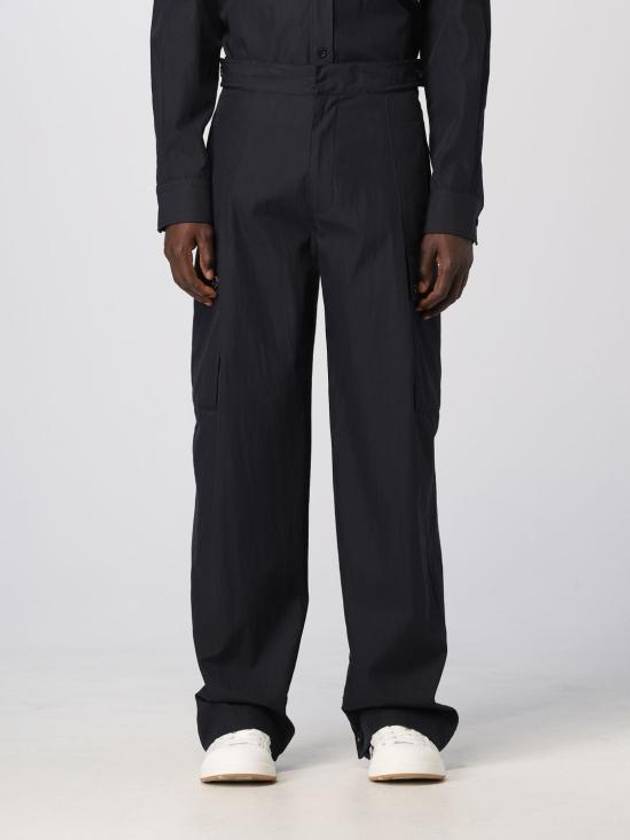 Luxury Bottega Veneta Cargo Cotton Twill Straight Pants Midnight Blue