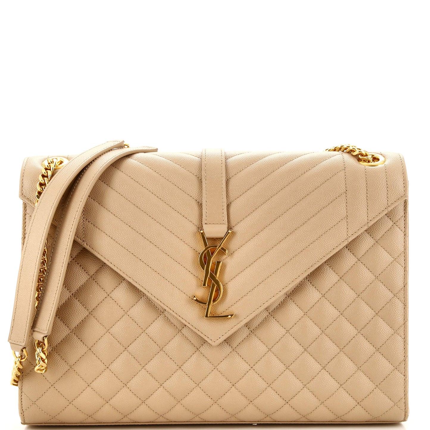 Luxury Saint Laurent Trending 2025 Classic Monogram Envelope Satchel Mixed Matelasse Leather Large