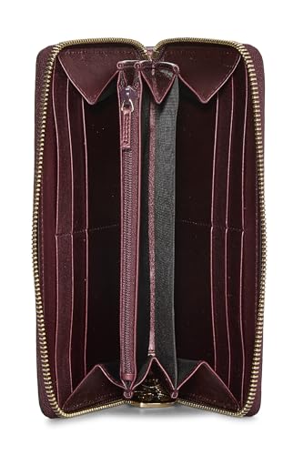 Gucci, Metallic Purple Patent Leather Lovely Heart Zip Around Wallet, Purple