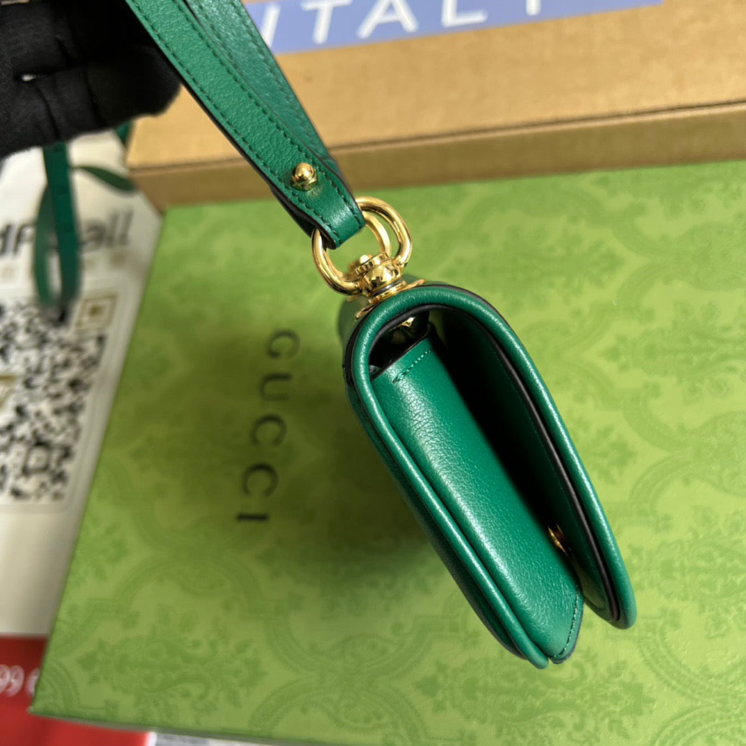 gg Blondie Card Case Wallet Green For Women, Women’s Bags 4.5in/12cm gg 698635 UXX0G 3120