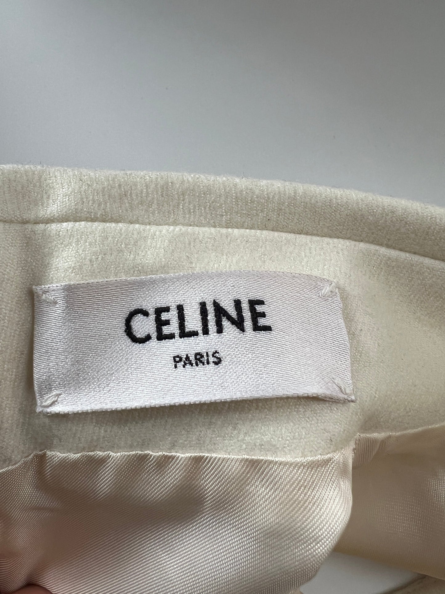 Celine Cream Cropped Cashmere High-Neck Top Size FR 36 (UK 8)