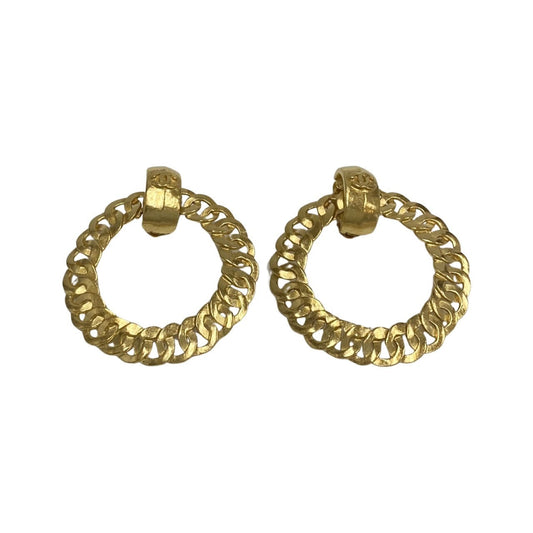 CHANEL Earring Gold Plated gold COCO Mark Women