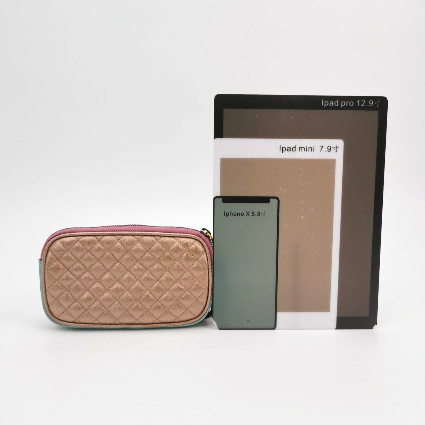 Gucci Pink Teal Mini Metallic Laminated Trapuntata Leather Horsebit Clutch Pouch