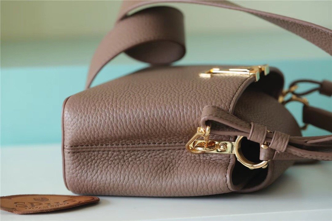 Top Quality Capucines Mini Taurillon Light Brown For Women,  Shoulder And Crossbody Bags 21cm/8.3in Top Quality M56071